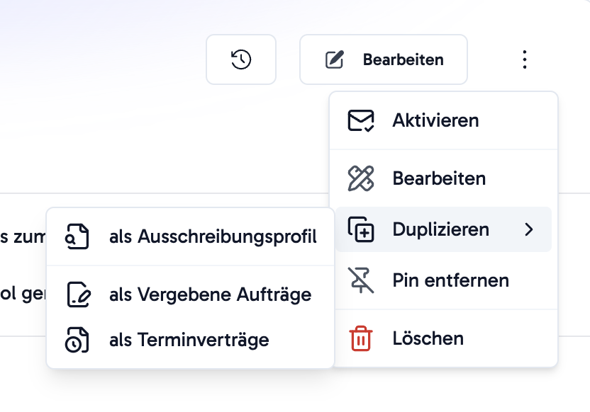 Drei-Punkte-Menü